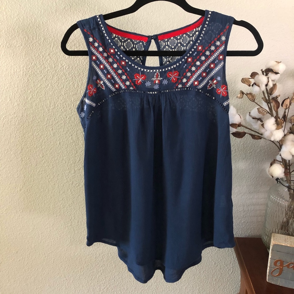 Xhiliration Red White and Blue Tank